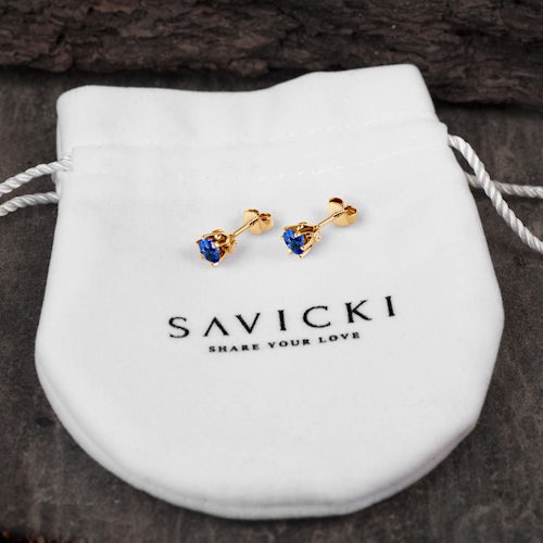 Kolczyki The Journey: złote, szafiry